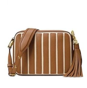 Michael Kors Brooklyn Large Stripe Camera Bag, Like New